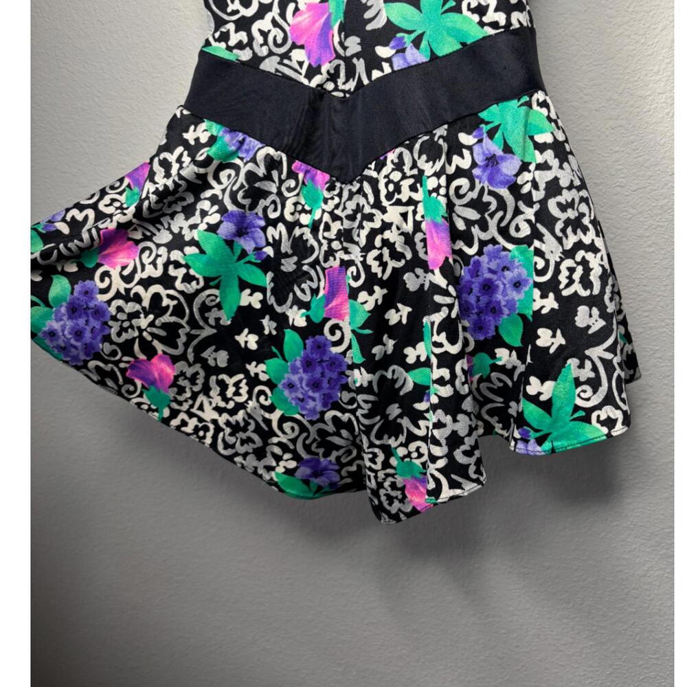 Vtg 80s Maxine of Hollywood Women's Sz 10 Floral Open Back Romper Swimsuit(1978) - Picture 5 of 8